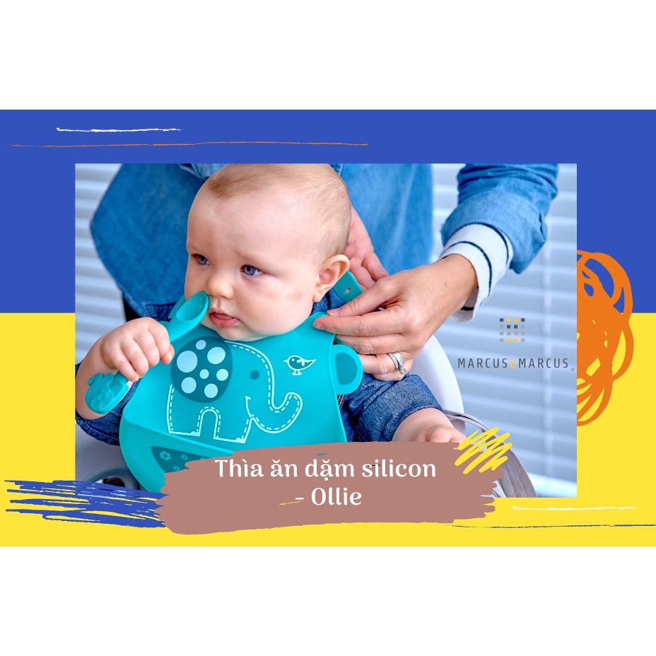 Thìa ăn dặm silicon cao cấp Marcus & Marcus chính hãng an toàn cho bé từ 6 tháng - Marcus - Liin Shop