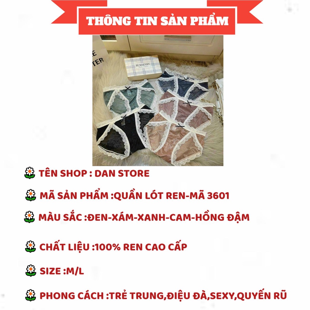Quần Lót Nữ - Quần Lót Nữ Ren gợi cảm quyến rũ tôn dáng sexy DAN STORE  MÃ 3601
