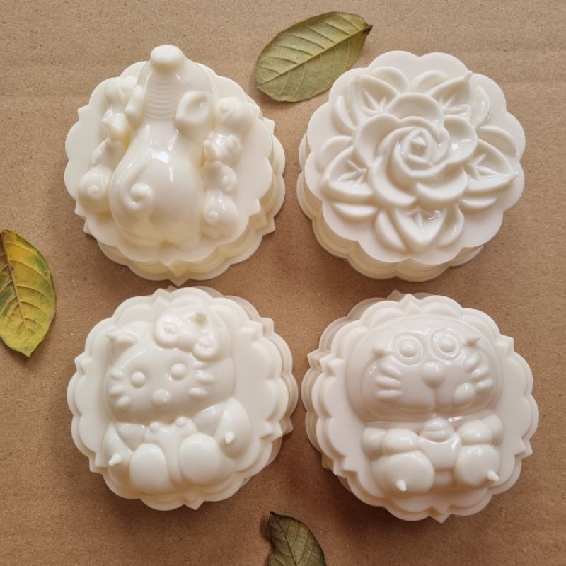 Khuôn rau câu khuôn xôi VT hình hoa cúc hồng cá sen khuôn trung thu 9cm