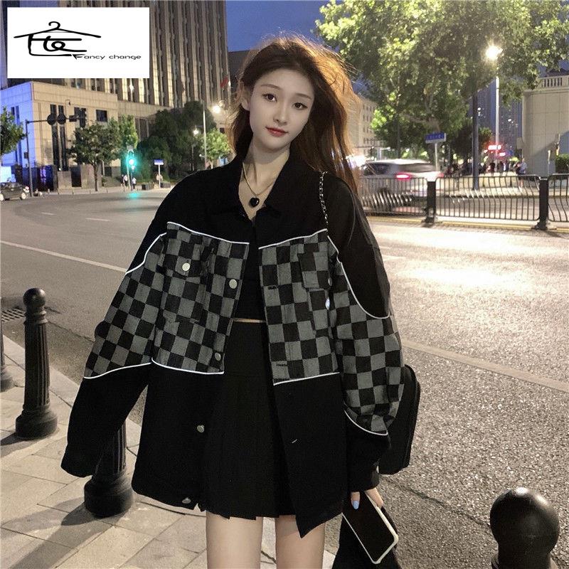 Áo Khoác Denim Dáng Rộng Plus Size Thời Trang Xuân Thu Cho Nữ