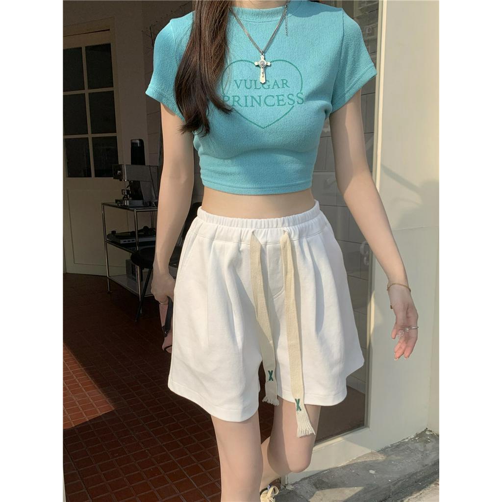 Quần Short Dáng Rộng Lưng Thun Co Giãn Tốt Thời Trang Mùa Hè Cho Nữ