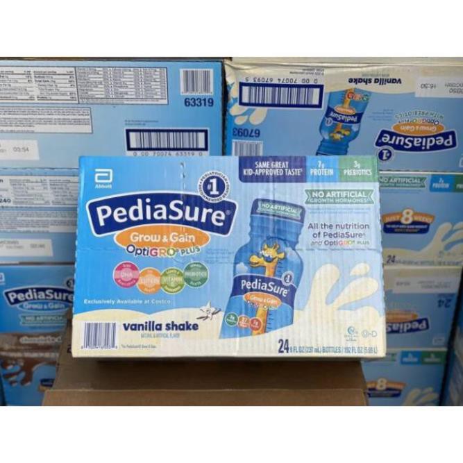 (Có đủ vị)Thùng 24 chai Sữa Pediasure nước Vani DHA, Dâu DHA, Fiber 237ml Mỹ (Có mix đủ vị)  Date mới