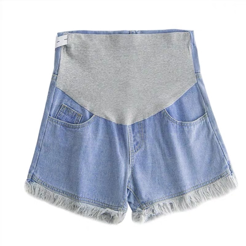 Quần sooc bầu❤chất jean xịn loại 1co giãn thỏa mái❤️quần đùi bầu có chun chỉnh theo từng thai kỳ❤️size s~2xl QB103 JE