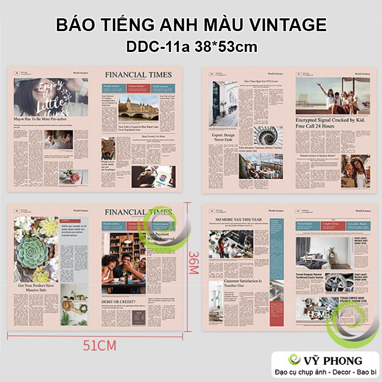 BÁO CŨ RETRO VINTAGE TIẾNG ANH ĐẠO CỤ CHỤP HÌNH SẢN PHẨM PHỤ KIỆN TRANG TRÍ DDC-11