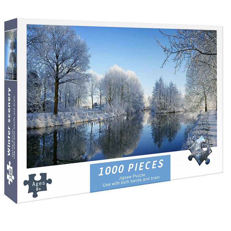 Bộ Tranh Ghép Xếp Hình 1000 Pcs Jigsaw Puzzle Tranh Ghép (75*50cm) Phong Cảnh Mùa Đông Bản Đẹp Cao Cấp-H29