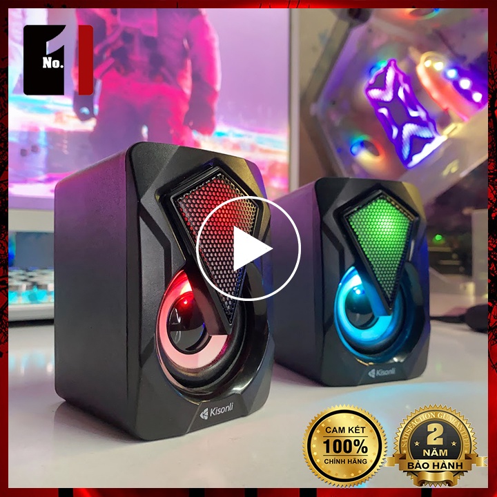 Loa Máy Tính Mini Để Bàn 2.0 Kisonli L-9090 Led Rgb Loa Vi Tính Laptop Gaming Nghe Nhạc Âm Thanh Hay