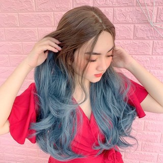 Tóc Giả Nguyên Đầu Xoăn Hai Mái Nhuộm Ombre bht113