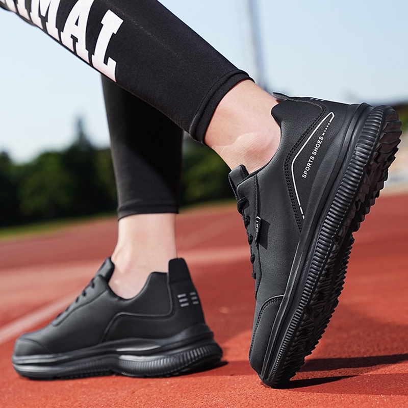 Giày Thể Thao Da Siêu Nhẹ Chống Sốc Chống Thấm Nước Size Lớn 39-48 Cho Nam Tập Chạy Bộ / Tennis