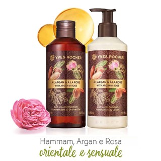 {Combo}_ Gel tắm Yves Rocher 400ml + Dưỡng thể Yves Rocher 390ml - Hương hoa hồng Argan Rose Petals