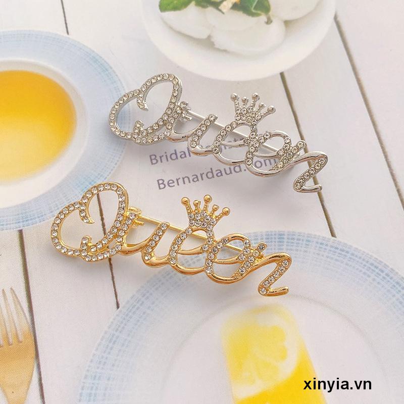 Cài Áo Hình Vương Miện Đính Đá Thời Trang