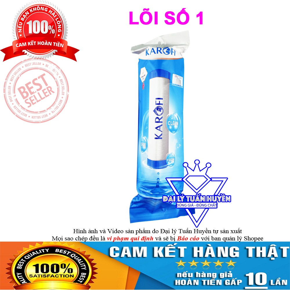 Bộ 3 lõi lọc nước karofi số 123 dùng cho model N-e118 N-e119/A N-e119/U