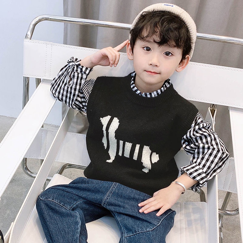 Áo Sweater Dệt Kim Không Tay Phong Cách Thời Trang Xuân Thu 2022 Mới Dành Cho Trẻ Em