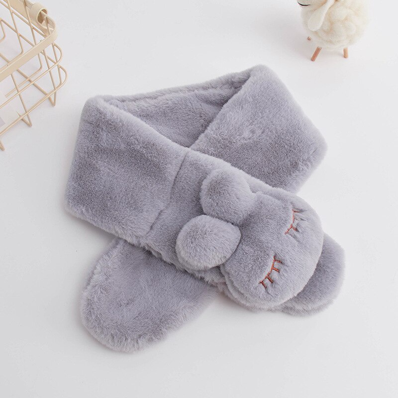 Khăn Choàng Cổ Bằng Vải Bông Dày Dặn Ấm Áp Mềm Mại Họa Tiết Hoạt Hình Dễ Thương Cho