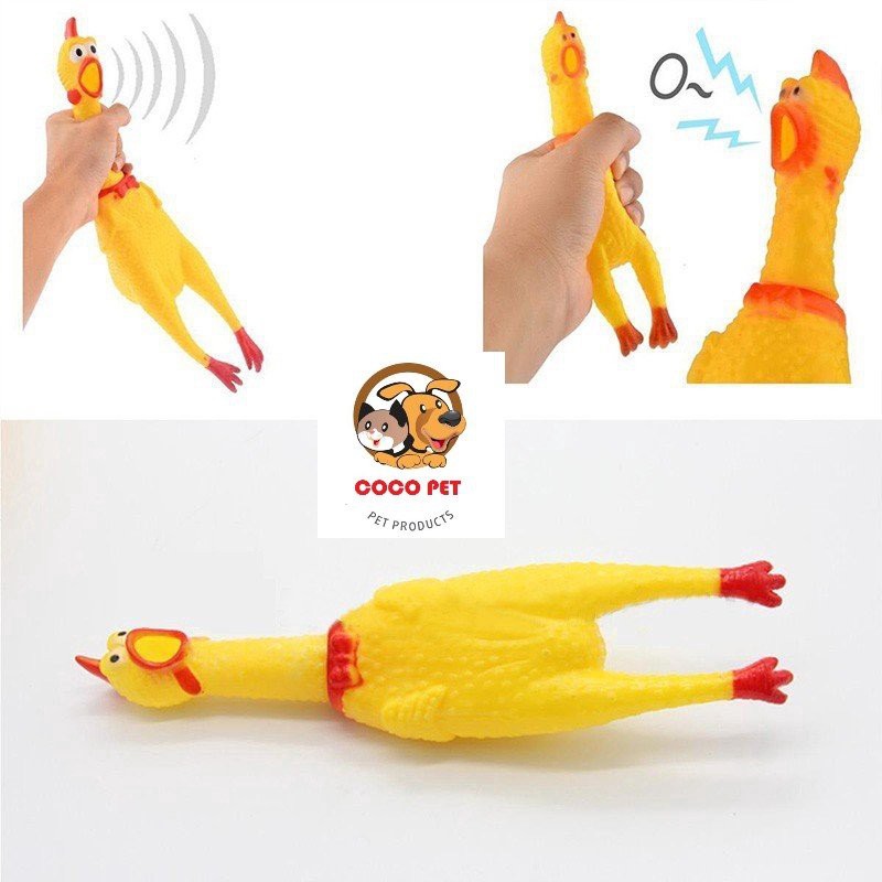 Đồ Chơi Gà Màu Vàng Phát Ra Tiếng Kêu Ngộ Nghĩnh - Đồ Chơi Chó Mèo