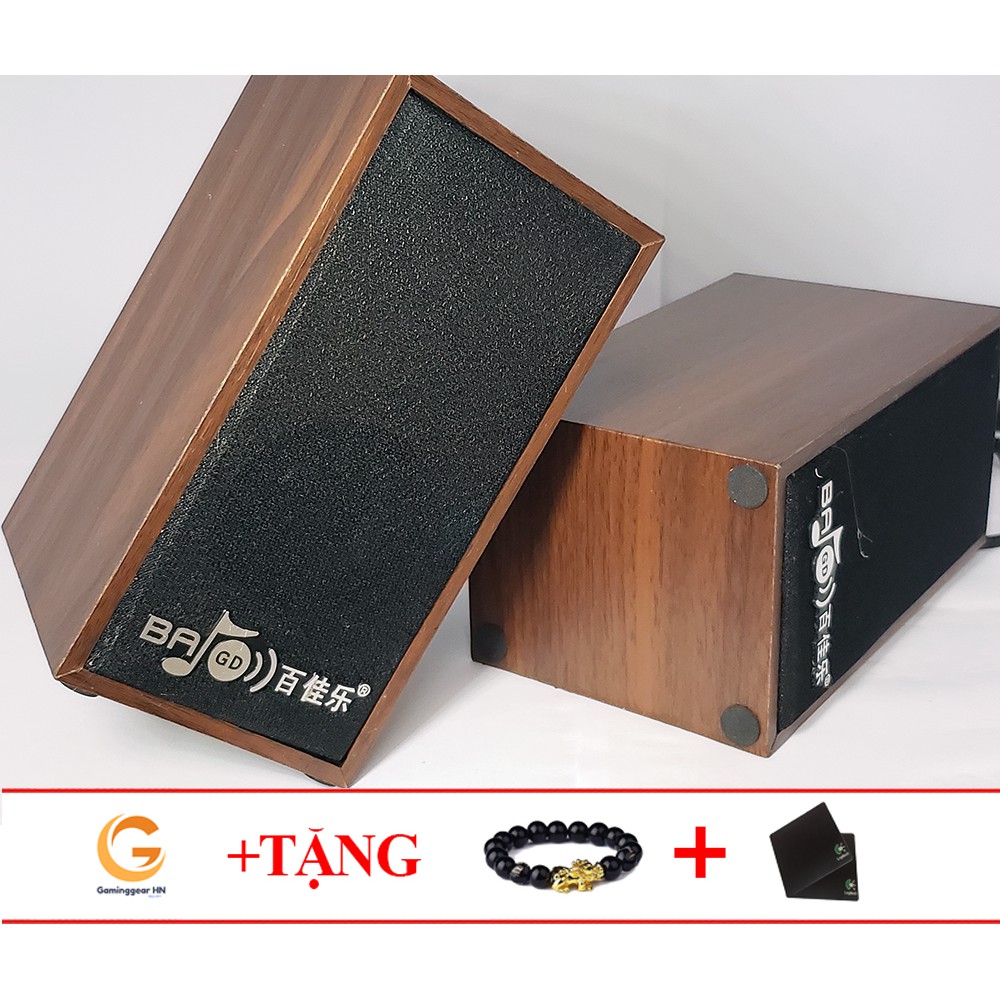Loa máy tính giả gỗ sang trọng + Tặng kèm lót chuột và vòng đeo tay thời trang