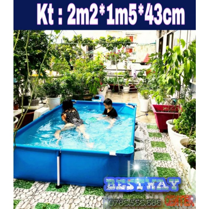 Bể Bơi Khung Kim Loại 2.21m x 1.50m x 43cm Bể Bơi Nhập Khẩu Chính Hãng Bestway 56401