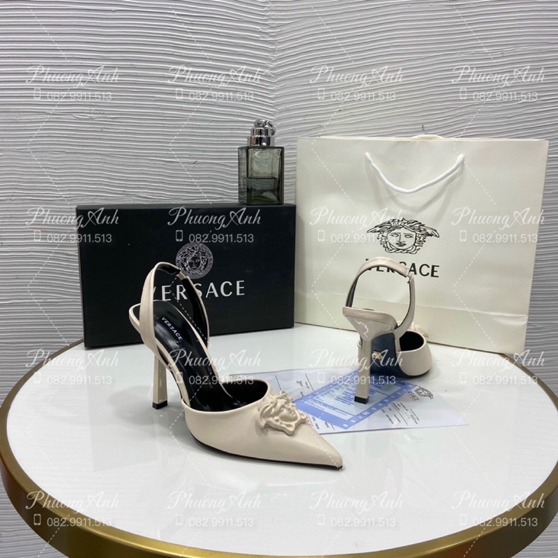 Sandal Versac 2 Màu Trắng Đen