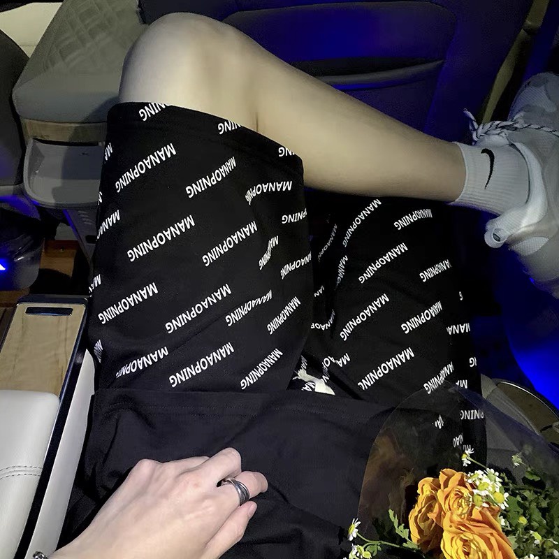 Quần đùi nam in chữ MANAPAOING  chất umi thể thao mặc thoáng mát cho mùa hè