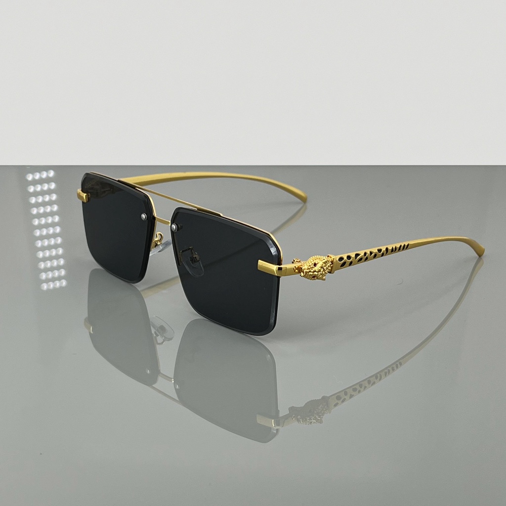 Kính mát nam thời trang cao cấp. kính râm đen gọng mạ vàng 18K sang trọng K816 - eyesmax.vn
