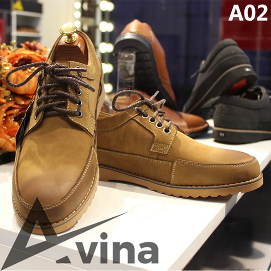 Giầy nam da bò lộn thật (100%) AVINA A02 (Bảo hành 12 tháng)