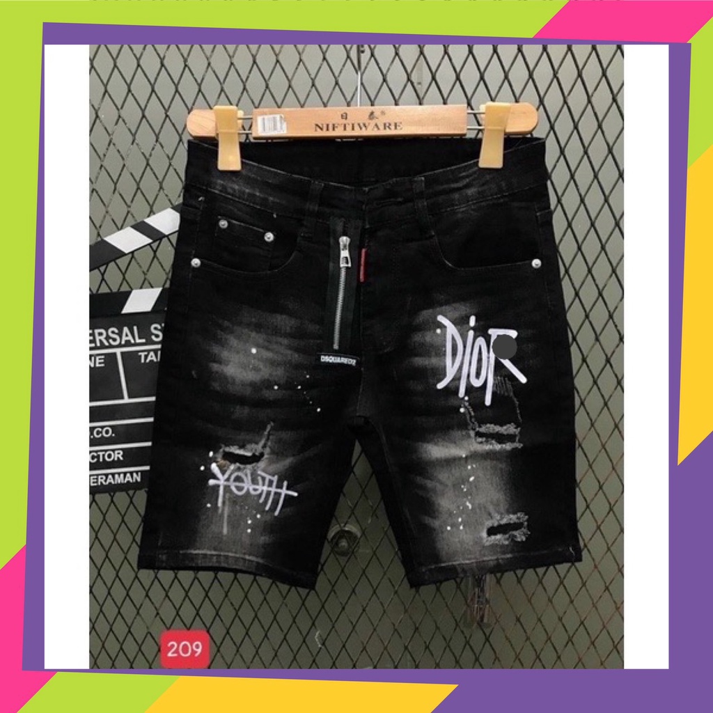 Quần Short Jean Nam DlORR Chất vải jean co giãn thoải mái Chuẩn from Mã Số 209 SIÊU HOT chuẩn đẹp như hình