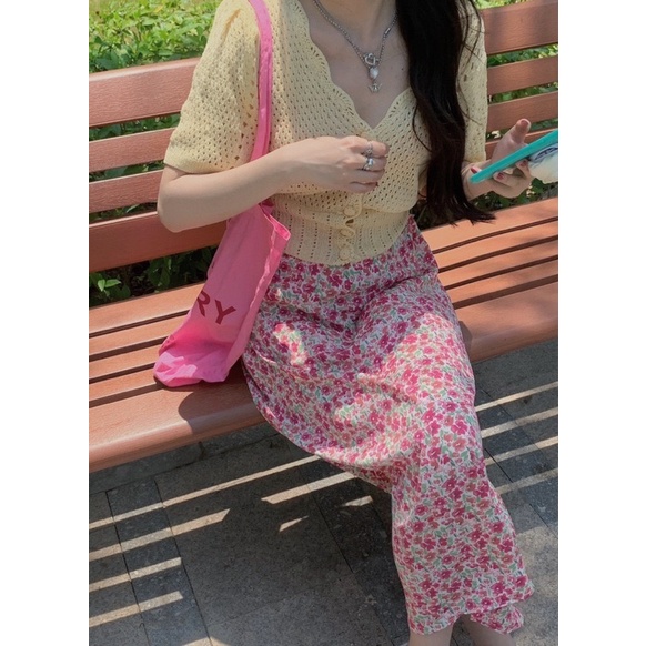 Chân váy hoa nhí vintage dáng suông A Ulzzang style🌸 Cv6655 Hàng Quảng Châu