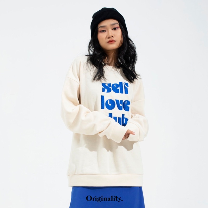 ÁO NỈ THUN TAY DÀI THÊU CHỮ - SELFLOVECLUB SWEATER