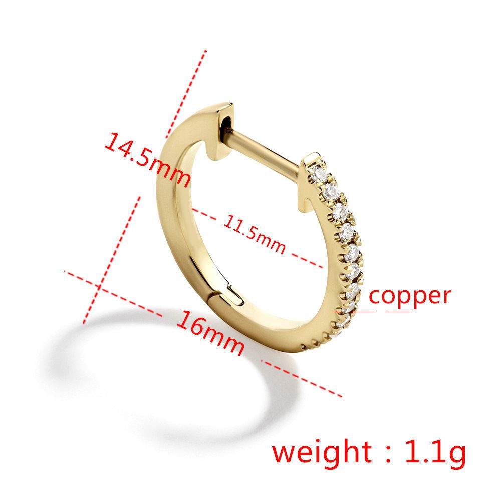 🌱FOREVER🌱 New Round Hoop Earrings Women Men Earrings Link Chain Stud Wedding|Cubic Zirconia White Diamond Fashion Jewelry Gifts Piercing CZ Ear Piercing