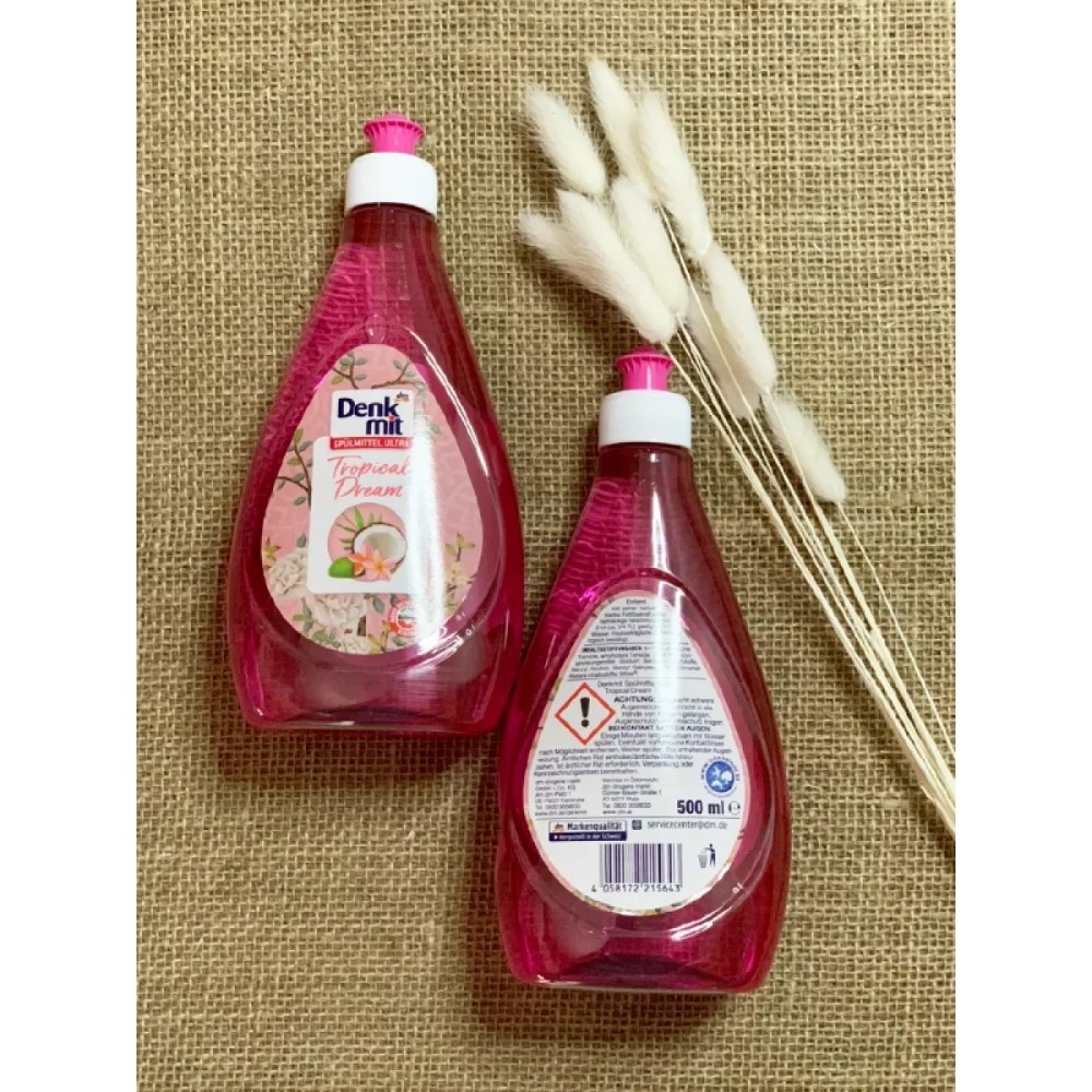Nước rửa chén bát DENKMIT 500ml - Chiết xuất thiên nhiên. An toàn cho da tay [Hàng Đức]
