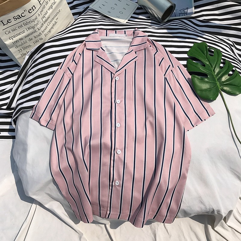 Áo sơ mi nam kẻ sọc phong cách Hawaii | BigBuy360 - bigbuy360.vn