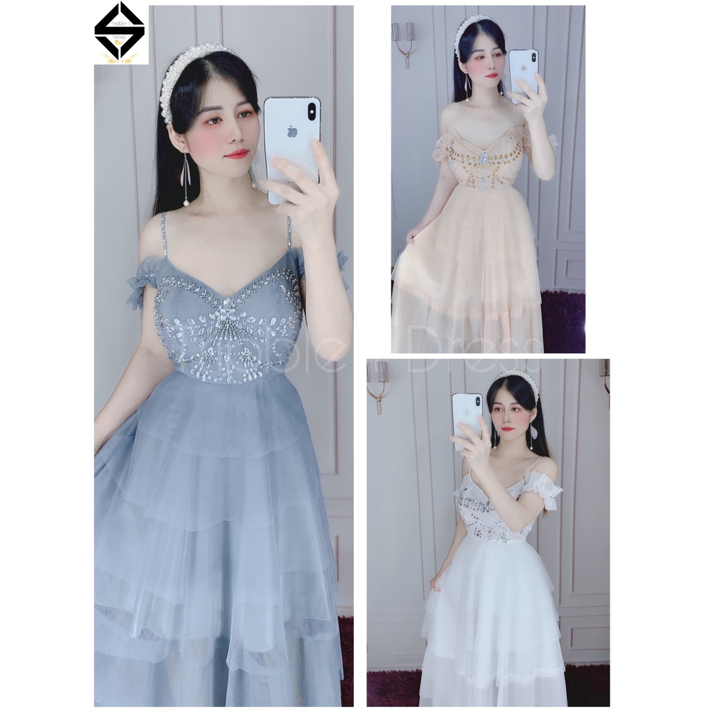 Đầm dự tiệc xếp tầng kết đá pha lê siêu xinh TRIPBLE T DRESS -size M/L - MS300V