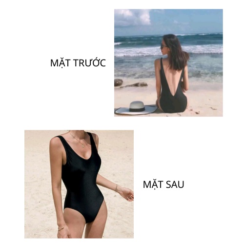 Bikini đi biển cao cấp khoét V lưng sâu sexy màu đen KONKUN MS79