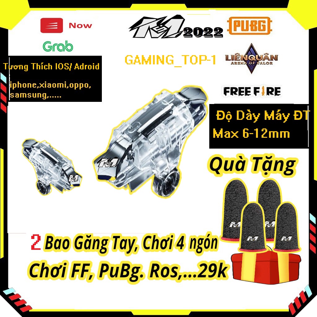 Nút bắn PUBG Mobile, Call of Duty Mobile,...Phụ kiện hỗ trợ hơi game tay cầm AS01.5 trong suốt - Nút bấm chơi gaming HN.