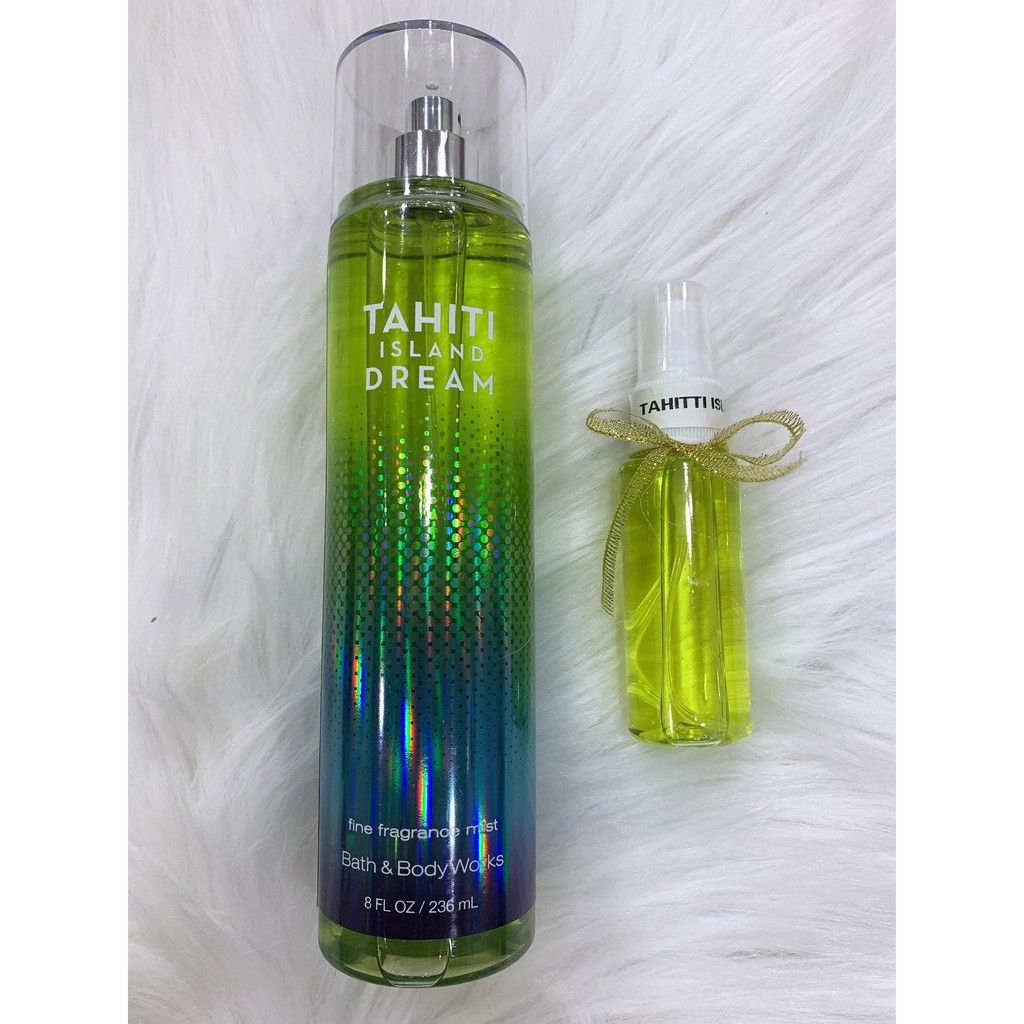 [𝗕𝗜𝗚𝗦𝗔𝗟𝗘] Tahiti Island Dream - Xịt Thơm Mịn Da Lưu Hương Toàn Thân Bath &amp; Body Works - Mẫu Thử 30ml/50ml