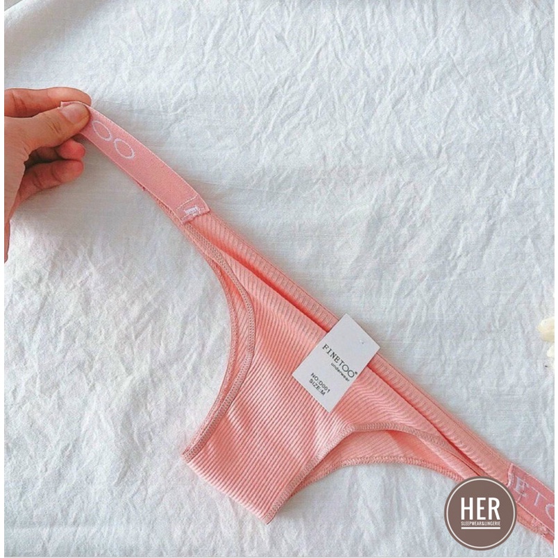 Quần Lót Nữ Cotton Lọt Khe Viền Chữ Hãng Finetoo Sexy Gợi Cảm - Her Sleepwear