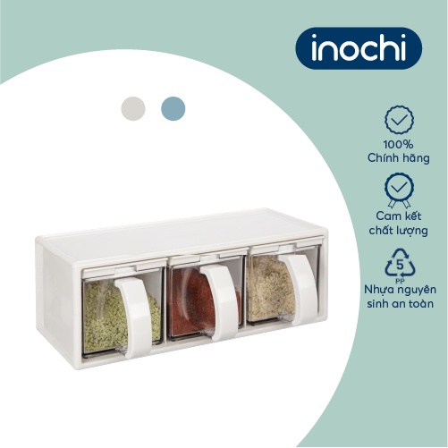 Bộ hộp đựng gia vị yoko inochi màu Cà phê/Xanh nhạt/Trắng sữa