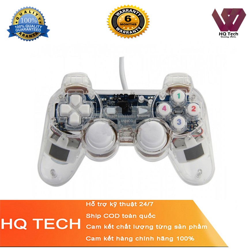 Tay cầm chơi Game Senze EW 702 (trong suốt có LED có rung)