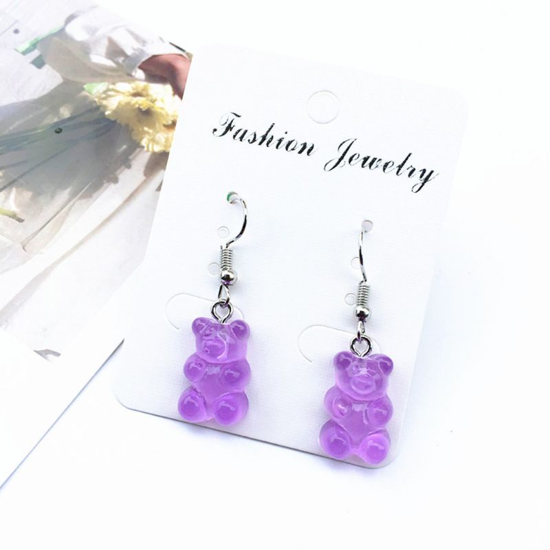 1 Đôi Bông Tai Hình Gấu Gummy Hoạt Hình Sáng Tạo Dành Cho Nữ