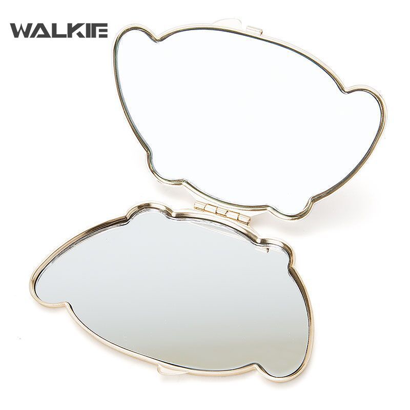 Gương Trang Điểm Vỏ Inox Gấp Gọn Di Động Hình Cinnamoroll/Mèo Kitty Dễ Thương Cho Bé