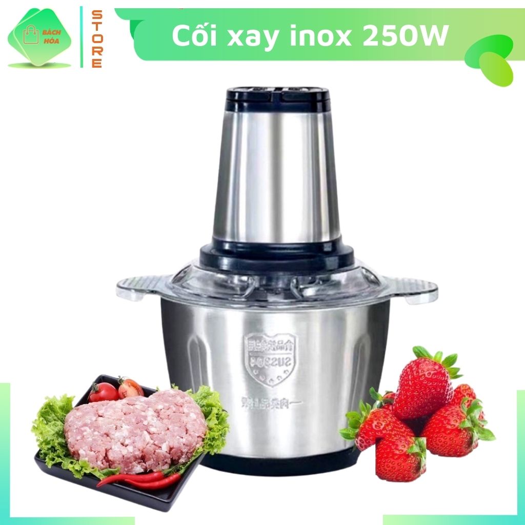 Cối Xay Đa Năng Inox, Cối Xay Thực Phẩm Công Suất 250W Cực Khỏe