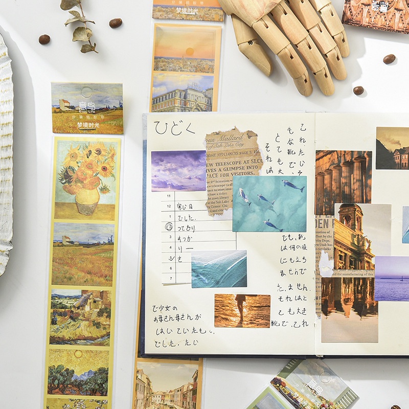 Miếng Dán Trang Trí Sổ Tay / Thẻ Ghi Chú Diy Hình Phong Cảnh / Mây / Biển Phong Cách Châu Âu Cổ Điển