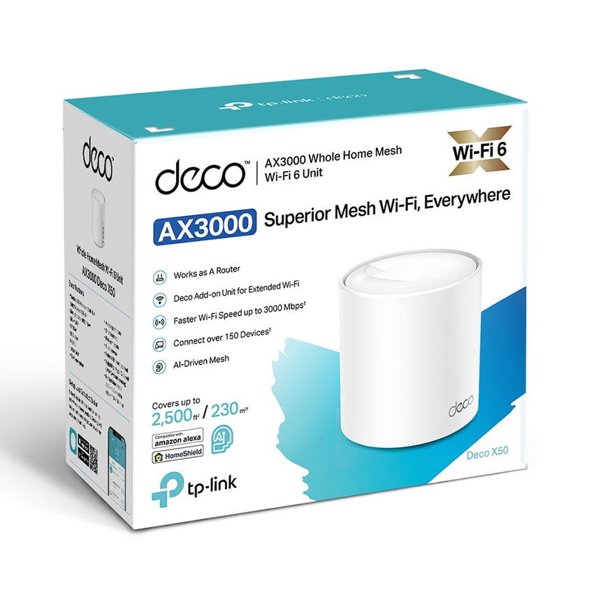 Bộ phát wifi Mesh TP-Link Deco X50 3 Pack (Wifi 6, AX3000), tăng cường phủ sóng liền mạch nhanh chóng