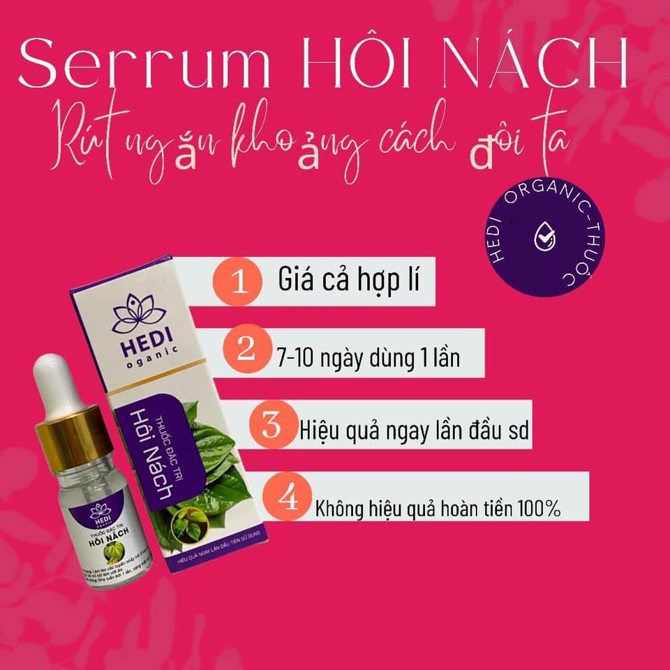 Serum Hôi Nách Cao Cấp - Hedi Organic Khử Mùi Cơ Thể Hôi Nách, Hôi Chân, Tay Chân ra mồ hôi Hiệu Quả