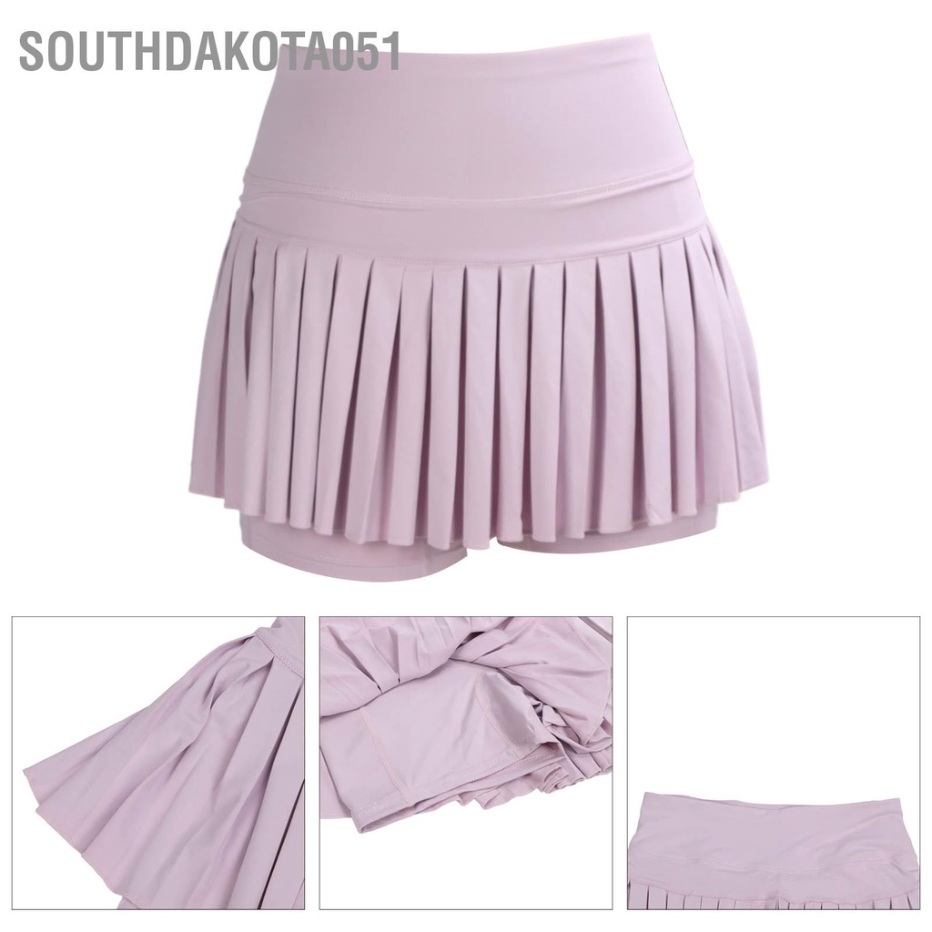 [Hàng HOT] Chân Váy Ngắn Tập Thể Thao Cho Nữ thoáng khí có túi để tennis chạy bộ Đi đường dài màu hồng【Southdakota051】