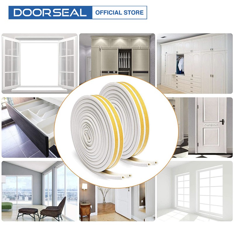 Ron Chữ D Dày 6mm Dán Khung Cửa Gỗ Tự Dính Cách Âm, Ngăn Bụi, Giảm Chấn Cuộn 6m - DOORSEAL™ (Vietnam)