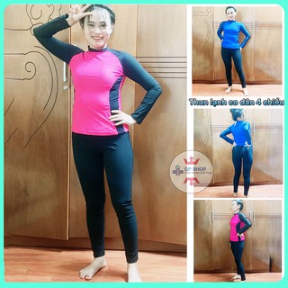 Đồ bơi nữ 2 mảnh kín đáo tay dài quần dài cho học sinh nâng ngực tôn dáng quyến rủ ảnh thật 100% có video DBN011