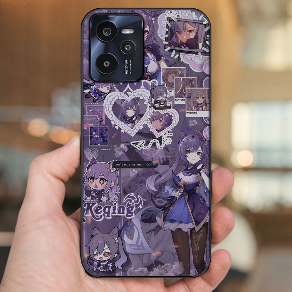 Ốp lưng Realme C35 viền đen in hình Keqing Genshin Impact