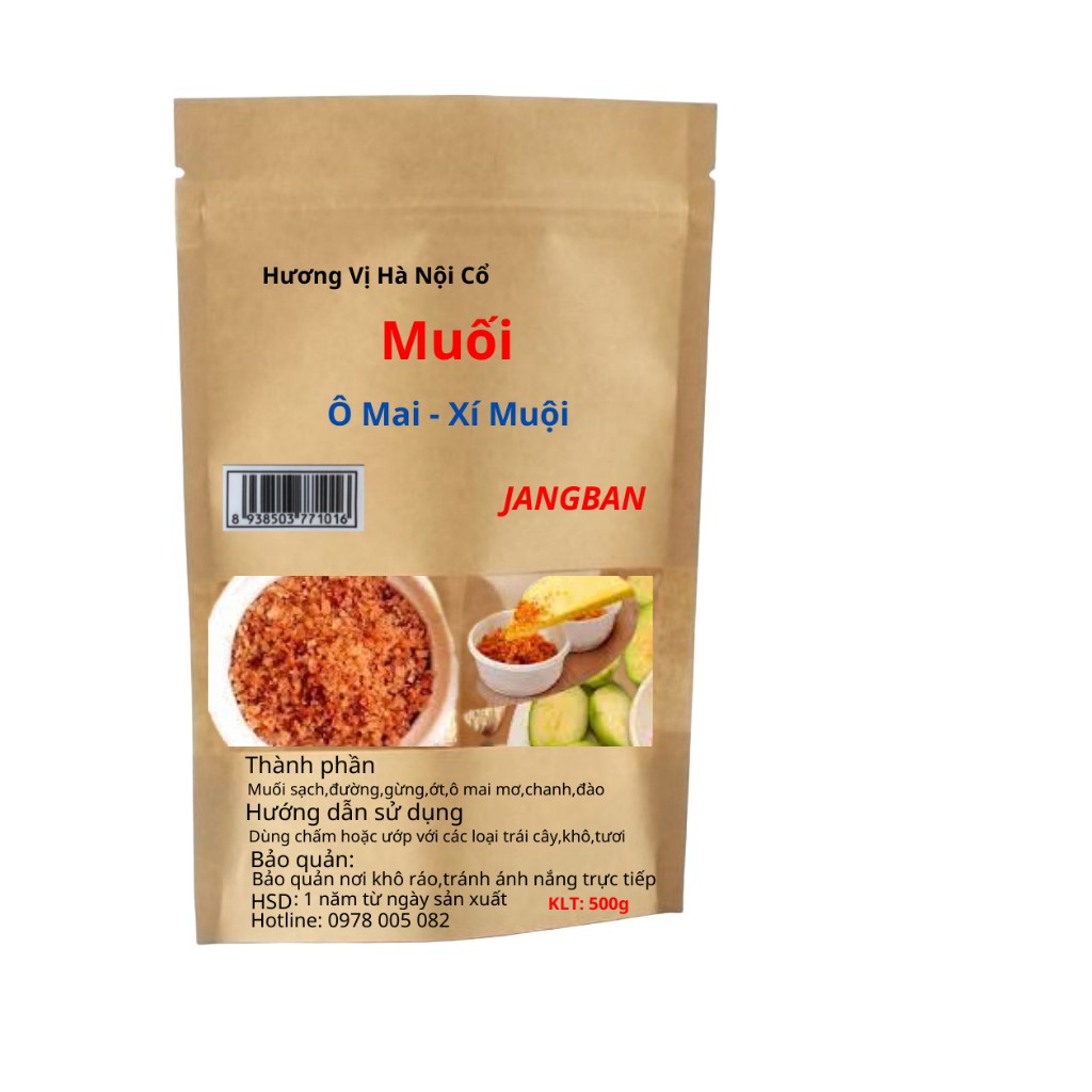 500gr Muối Ô Mai, Xí Muội Chính Hiệu Đặc Sản Hà Nội Cổ chấm hoa quả siêu ngon,JANGBAN Ăn Vặt HN | BigBuy360 - bigbuy360.vn