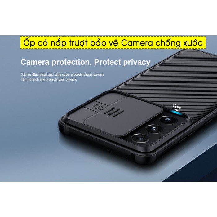 Ốp lưng Samsung Galaxy S21 Ultra / S21 Plus / S21 Nillkin Camshield bảo vệ Camera - Hàng Chính Hãng.