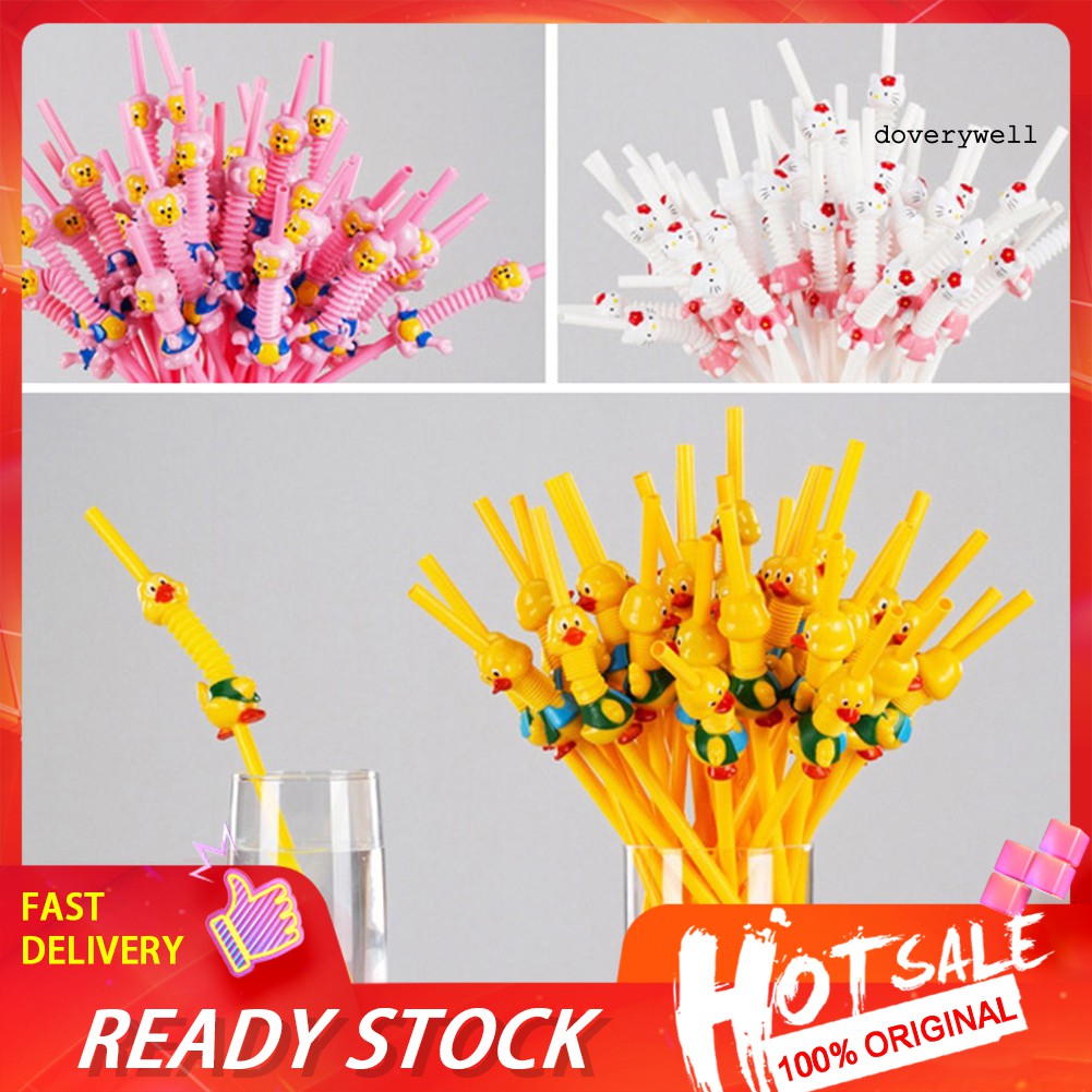 Ống Hút Nhựa Kiểu Dáng Động Vật Hoạt Hình Dễ Thương